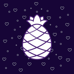 pineapple fruit icon over blue background, colorful design. vector illustration