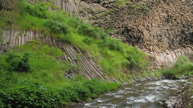 Geological Formation of Octogonal Basalt Columns in rock, Garni Gorge Mountain, Armenia 9 