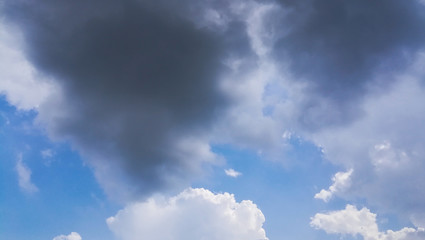 fresh clear blue sky with rain cloud