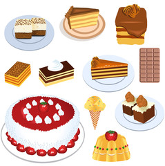 vector collection of cakes