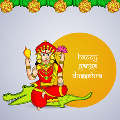 Illustration of background for the ocassion of Hindu festival Ganga Dussehra
