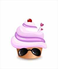 Cool cap cake in sunglasses