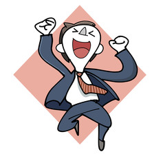 ジャンプするビジネスマン