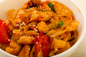 Udon with chicken