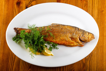 Roasted trout