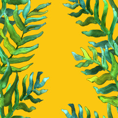 Fototapeta na wymiar Summer tropical pattern, background with palm leaves.