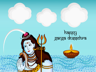Illustration of background for the ocassion of Hindu festival Ganga Dussehra