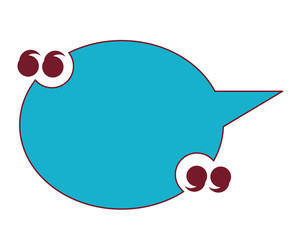 speech bubble with quotation marks over white background, colorful design, vector illustration