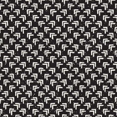 Hand drawn style ethnic seamless pattern. Abstract grungy geometric background in black and white.