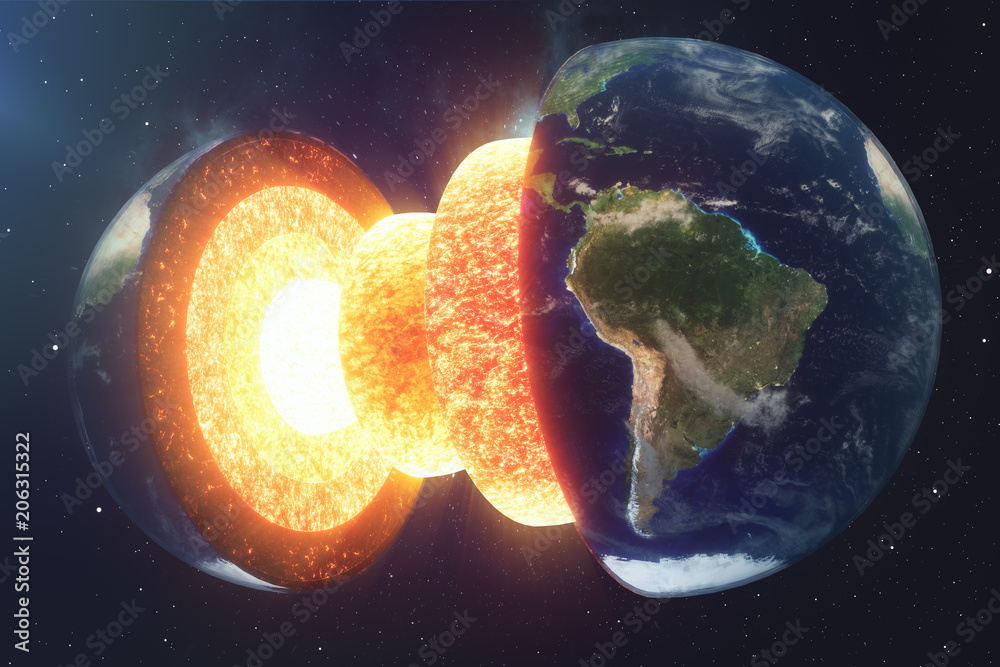 Canvas Prints structure core earth. structure layers of the earth. the structure of the earth's crust. earth cross