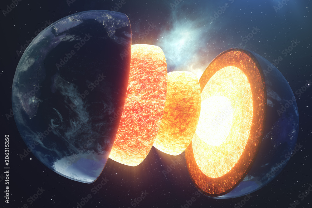 Canvas Prints structure core earth. structure layers of the earth. the structure of the earth's crust. earth cross