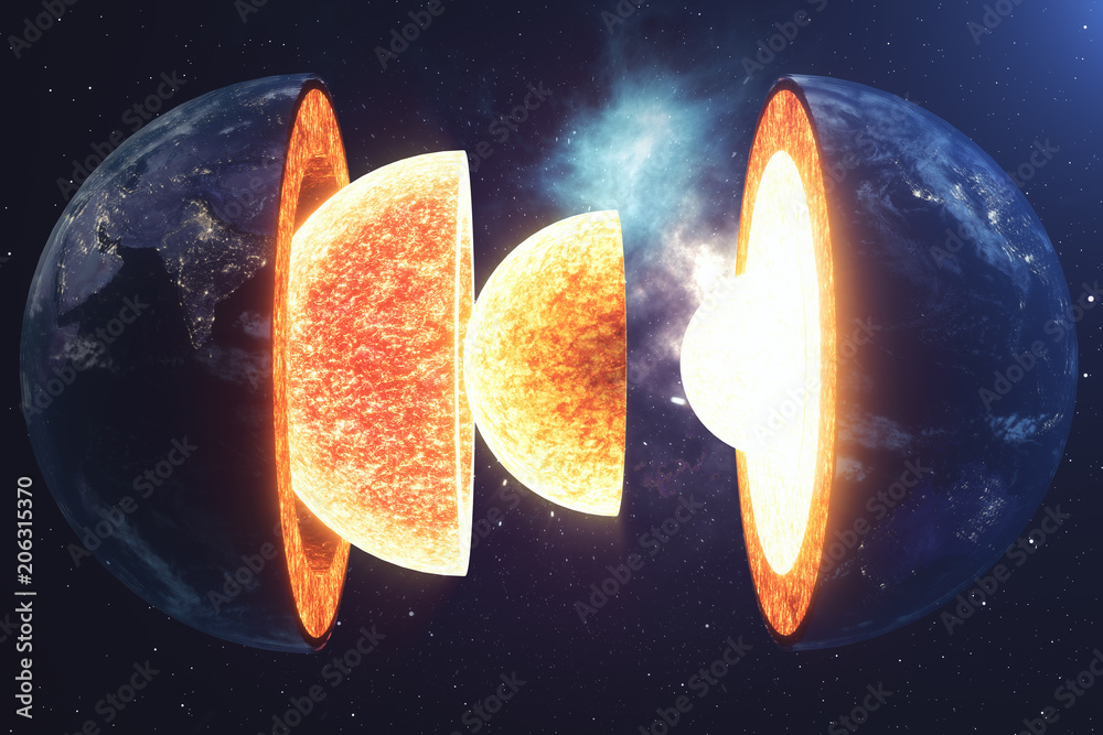 Canvas Prints structure core earth. structure layers of the earth. the structure of the earth's crust. earth cross