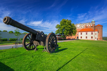 Cannon at the castle in Golub-Dobrzyn town, Poland