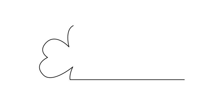 Self drawing animation of one line drawing of isolated vector object - four leaf clover