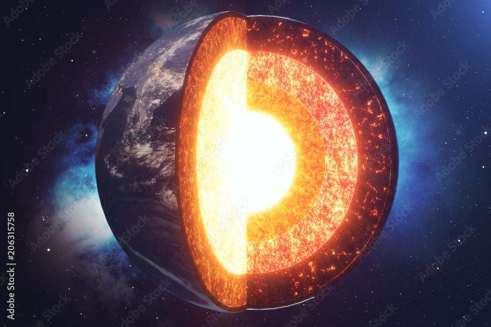 Canvas Prints structure core earth. structure layers of the earth. the structure of the earth's crust. earth cross