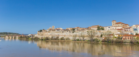 Panorama of the river Duero and Zamora, Spain