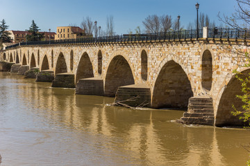 Fototapeta na wymiar Panorama of the river Duero and Zamora, Spain