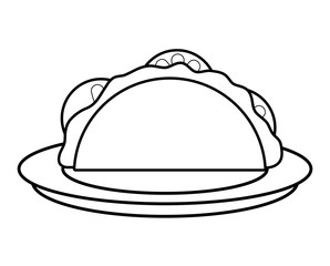 dish with Mexican tacos over white background, vector illustration