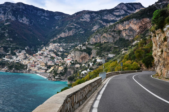Amalfi Coast. Positano, Coast road.