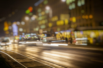 colorful night lights in the city 