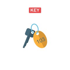 Room key line icon.