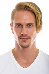 Obraz premium Studio shot of face of young handsome man