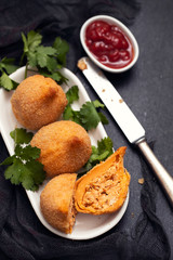 Brazilian snack. Coxinha de Frango.