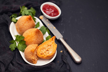 Brazilian snack. Coxinha de Frango.