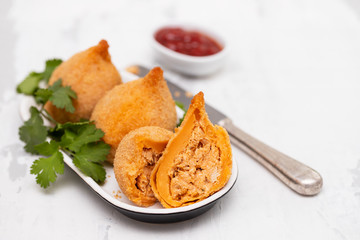 Brazilian snack. Coxinha de Frango.