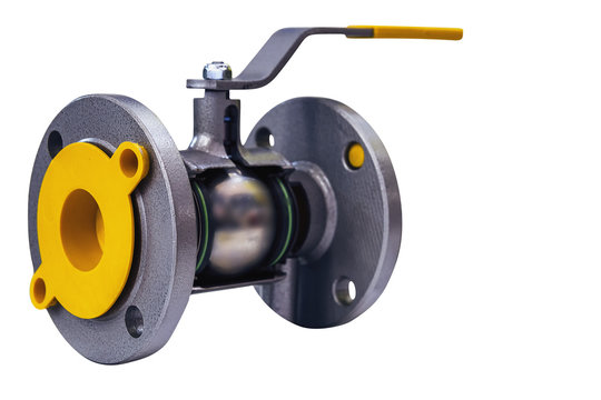 the incision shut-off valve with manual control  isolated on white background.