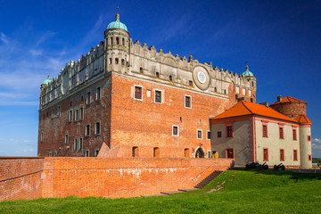 Teutonic castle in Golub-Dobrzyn town at sunny day, Poland