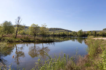 Fototapeta na wymiar quarry lake in Remerschen