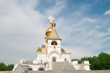 orthodox cathedral on a sunny summer day