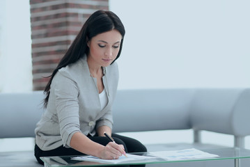 business woman working with documents in the office