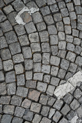 cobblestones on Champ Elysees, Paris