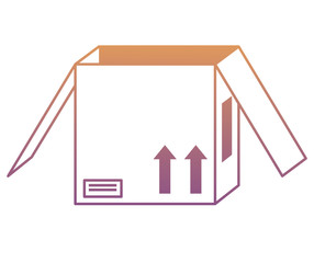 opened carton box icon over white background, colorful design. vector illustration