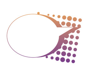 speech bubble icon over dots and white background, vector illustration