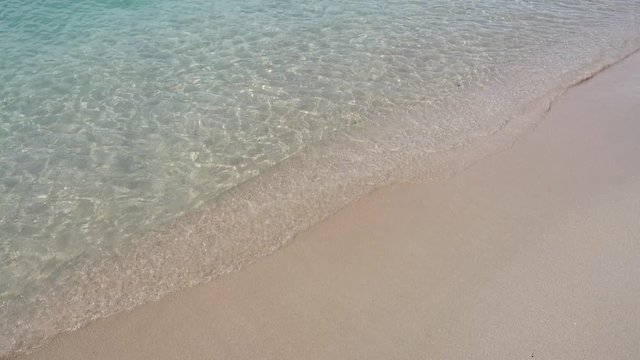 Beautiful background clean beach in summer. Royalty high-quality free stock footage of sea water on the beach with sand and sunshine in summer 