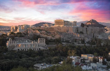 Fotobehang Akropolis van Athene bij zonsondergang © Cara-Foto