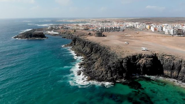 Suggestive  aerial view of  El Cotillo Coast - Fuerteventura- Canary Islands