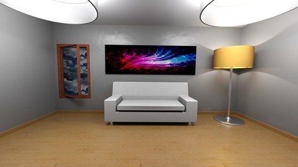 Living room sample - 3D rendering