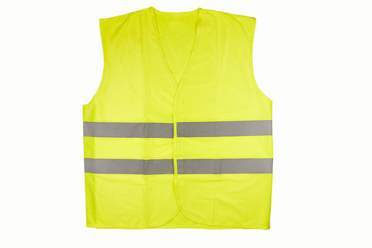 Yellow vest isolated on black
