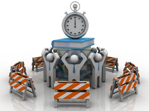 3d illustration man with a watch. 3d render