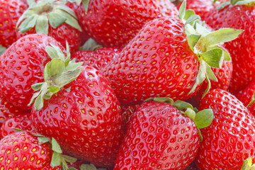 heap of red ripe strawberry