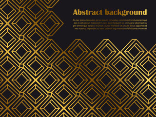 Abstract minimal style background with golden geometric shapes