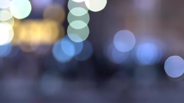 夜の銀座の風景 アウトフォーカス