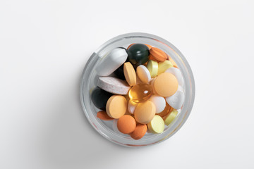 different colorful pills