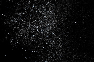 Colorful powder, isolated on black background, texture with clipping path