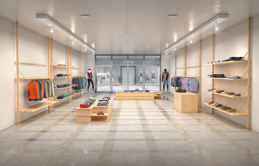 Naklejka premium Store interior. 3d illustration