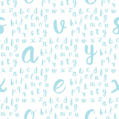Seamless pattern with black alphabet letters
